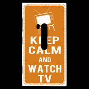 Coque Nokia Lumia 920 Keep Calm Watch TV Orange
