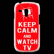 Coque Samsung Galaxy S3 Mini Keep Calm Watch TV Rouge