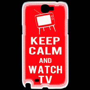 Coque Samsung Galaxy Note 2 Keep Calm Watch TV Rouge