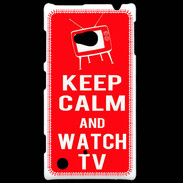 Coque Nokia Lumia 720 Keep Calm Watch TV Rouge