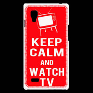 Coque LG Optimus L9 Keep Calm Watch TV Rouge