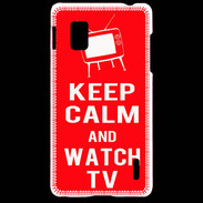 Coque LG Optimus G Keep Calm Watch TV Rouge