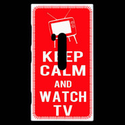 Coque Nokia Lumia 920 Keep Calm Watch TV Rouge