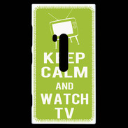 Coque Nokia Lumia 920 Keep Calm Watch TV Vert pomme