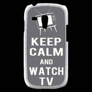Coque Samsung Galaxy S3 Mini Keep Calm Watch TV Gris