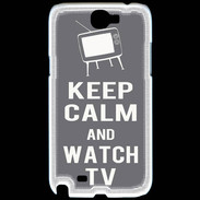 Coque Samsung Galaxy Note 2 Keep Calm Watch TV Gris