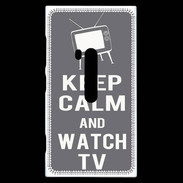 Coque Nokia Lumia 920 Keep Calm Watch TV Gris