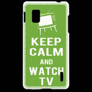 Coque LG Optimus G Keep Calm Watch TV Vert