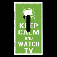 Coque Nokia Lumia 920 Keep Calm Watch TV Vert