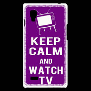 Coque LG Optimus L9 Keep Calm Watch TV Violet