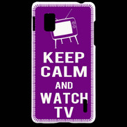 Coque LG Optimus G Keep Calm Watch TV Violet