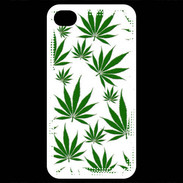 Coque iPhone 4 / iPhone 4S Feuille de cannabis sur fond blanc