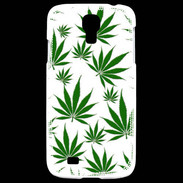 Coque Samsung Galaxy S4 Feuille de cannabis sur fond blanc
