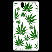 Coque Sony Xperia Z Feuille de cannabis sur fond blanc