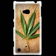 Coque Nokia Lumia 720 Feuille de cannabis sur toile beige