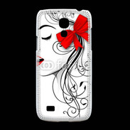 Coque Samsung Galaxy S4mini Visage glamour noir et rouge