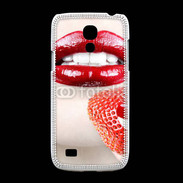 Coque Samsung Galaxy S4mini Bouche sexy rouge à lèvre gloss rouge fraise