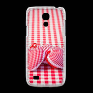 Coque Samsung Galaxy S4mini Mode vichy et petit coeur