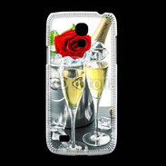 Coque Samsung Galaxy S4mini Champagne et rose rouge