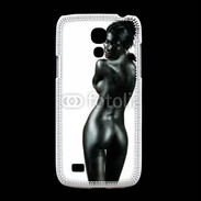 Coque Samsung Galaxy S4mini Femme nue body painting noir et blanc 3