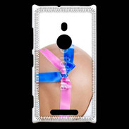 Coque Nokia Lumia 925 Femme enceinte avec ruban bleu et rose