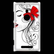 Coque Nokia Lumia 925 Visage glamour noir et rouge