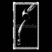 Coque Nokia Lumia 925 Femme enceinte en noir et blanc