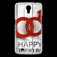 Coque Samsung Galaxy Mega Saint valentin sur fond bois