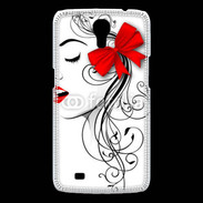 Coque Samsung Galaxy Mega Visage glamour noir et rouge
