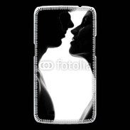 Coque Samsung Galaxy Mega Couple d'amoureux en noir et blanc