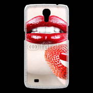 Coque Samsung Galaxy Mega Bouche sexy rouge à lèvre gloss rouge fraise