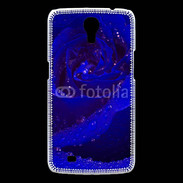 Coque Samsung Galaxy Mega Fleur rose bleue