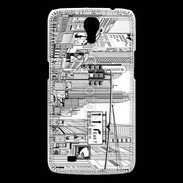 Coque Samsung Galaxy Mega Rue de New York en dessin noir et blanc