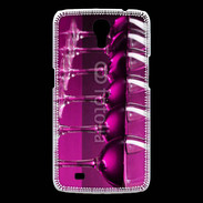 Coque Samsung Galaxy Mega Verre de vin sur fond rose