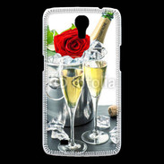 Coque Samsung Galaxy Mega Champagne et rose rouge
