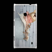 Coque Nokia Lumia 520 Bébé nounours dormant dans une bassine