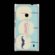 Coque Nokia Lumia 520 I love moustache 5