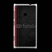 Coque Nokia Lumia 520 Effet cuir noir et rouge