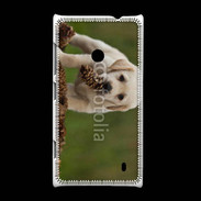 Coque Nokia Lumia 520 Chiot labrador avec pomme de pin