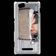 Coque Sony Xperia M Bébé dormant avec chapeau tête de chat