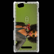 Coque Sony Xperia M Femme metisse noire 3