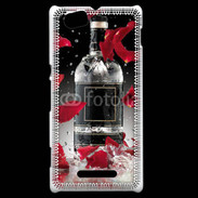 Coque Sony Xperia M Bouteille alcool pétales de rose glamour