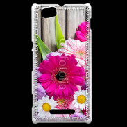 Coque Sony Xperia M Bouquet de fleur sur bois