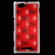 Coque Sony Xperia M Capitonnage cuir rouge