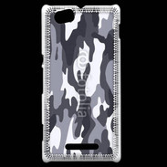 Coque Sony Xperia M Camouflage gris et blanc