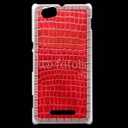 Coque Sony Xperia M Effet crocodile rouge