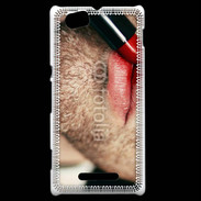 Coque Sony Xperia M bouche homme rouge