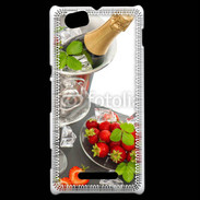 Coque Sony Xperia M Champagne et fraises