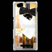 Coque Sony Xperia M Vin blanc et noeud papillon