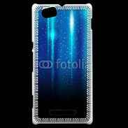 Coque Sony Xperia M Rideau bleu à strass